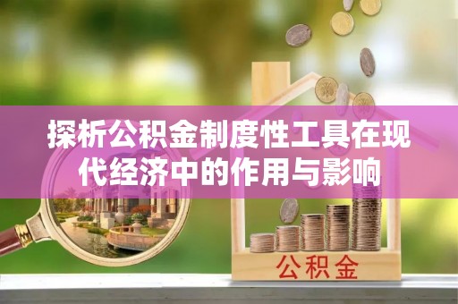 文登探析公积金制度性工具在现代经济中的作用与影响
