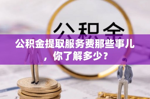 文登公积金提取服务费那些事儿，你了解多少？